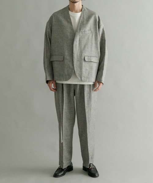 SEEALL（シーオール）の「SEEALL　EXTRAOVER COLLARLESS JACKET（その他アウター・メンズ・ブラウン・4/3）」の6枚目の写真