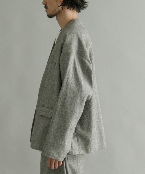 SEEALL（シーオール）の「SEEALL　EXTRAOVER COLLARLESS JACKET（その他アウター・メンズ・ブラウン・4/3）」の2枚目の写真