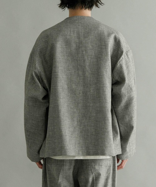 SEEALL（シーオール）の「SEEALL　EXTRAOVER COLLARLESS JACKET（その他アウター・メンズ・ブラウン・4/3）」の4枚目の写真