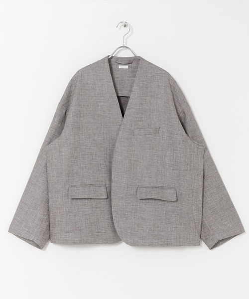 SEEALL（シーオール）の「SEEALL　EXTRAOVER COLLARLESS JACKET（その他アウター・メンズ・ブラウン・4/3）」の5枚目の写真