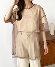 callautia | メッシュシアーオーバーTシャツ(Tシャツ/カットソー)