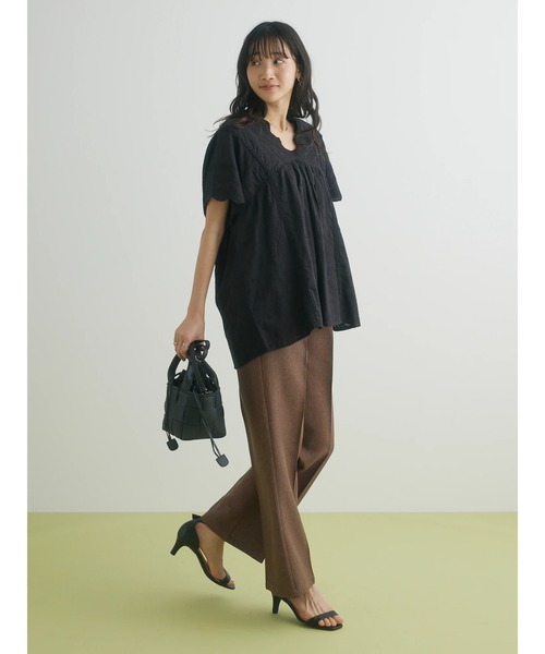 CRAFT STANDARD BOUTIQUE(クラフトスタンダードブティック)の「インドコットン 総刺繍Vネックブラウス(シャツ/ブラウス・レディース・オフホワイト/ブラック・FREE)」の21枚目の写真