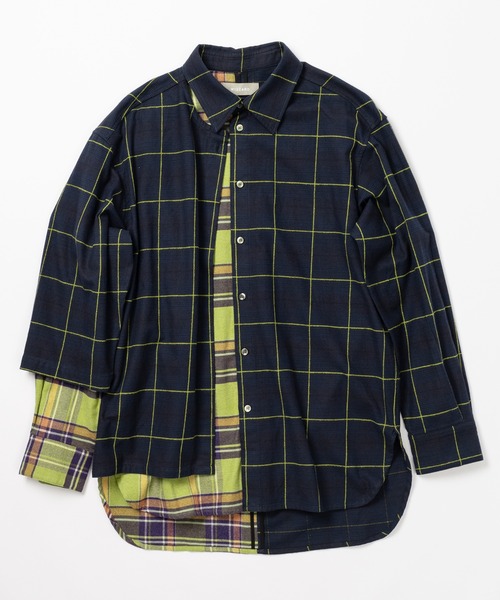 Wizzard（ウィザード）の「Wizzard ウィザード / DOCKING FLIP SHIRTS ドッキングフリップシャツ / W23AW-SH010（シャツ/ブラウス・メンズ・ブルー系その他/ブラック×ブルー/グリーン系その他・0/2/3/1）」の2枚目の写真