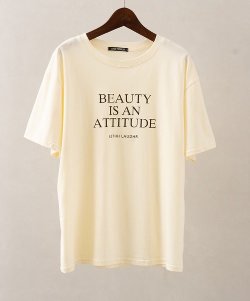 SpRay(スプレイ)の「ロゴTシャツ(Tシャツ/カットソー・レディース・ライトグリーン/ホワイト/サックスブルー/ブラック/ピンク/ベージュ・FREE)」の3枚目の写真