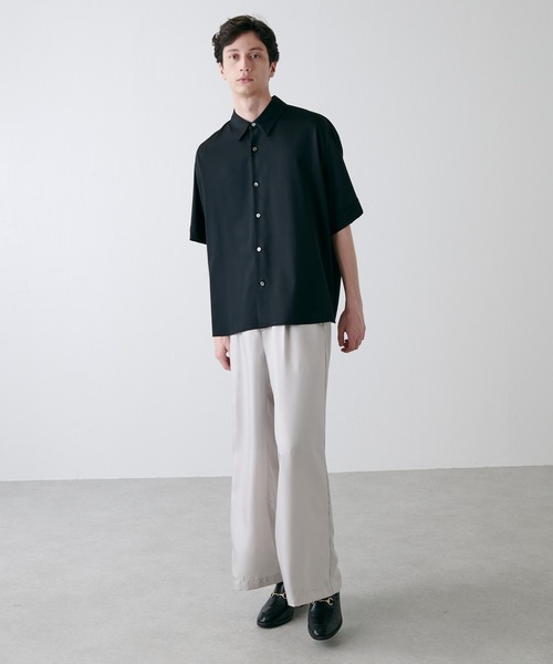 Lui's（ルイス）の「バンブーレーヨンエアリーショートスリーブシャツ（シャツ/ブラウス・メンズ・ホワイト/ブラック/グレー・FREE）」の17枚目の写真