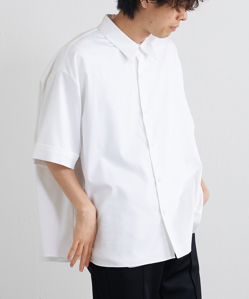 Lui's（ルイス）の「バンブーレーヨンエアリーショートスリーブシャツ（シャツ/ブラウス・メンズ・ホワイト/ブラック/グレー・FREE）」の22枚目の写真