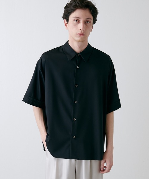 Lui's（ルイス）の「バンブーレーヨンエアリーショートスリーブシャツ（シャツ/ブラウス・メンズ・ホワイト/ブラック/グレー・FREE）」の14枚目の写真