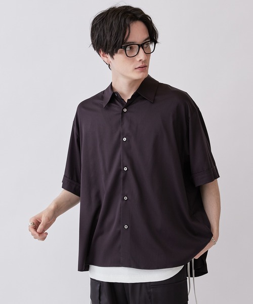 Lui's（ルイス）の「バンブーレーヨンエアリーショートスリーブシャツ（シャツ/ブラウス・メンズ・ホワイト/ブラック/グレー・FREE）」の9枚目の写真