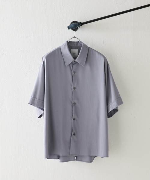 Lui's（ルイス）の「バンブーレーヨンエアリーショートスリーブシャツ（シャツ/ブラウス・メンズ・ホワイト/ブラック/グレー・FREE）」の4枚目の写真