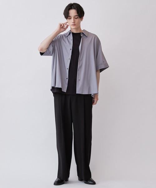 Lui's（ルイス）の「バンブーレーヨンエアリーショートスリーブシャツ（シャツ/ブラウス・メンズ・ホワイト/ブラック/グレー・FREE）」の7枚目の写真