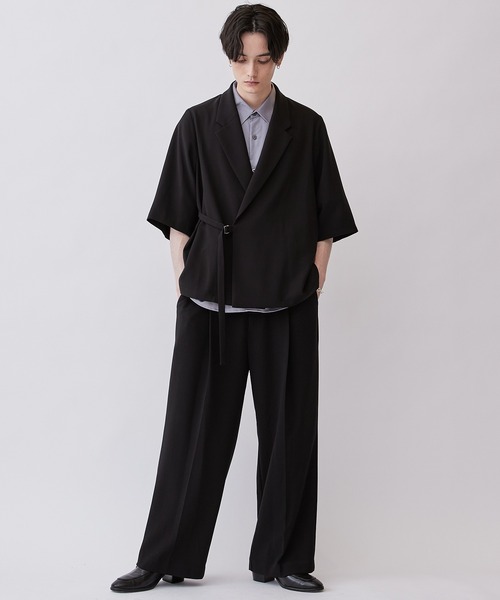 Lui's（ルイス）の「バンブーレーヨンエアリーショートスリーブシャツ（シャツ/ブラウス・メンズ・ホワイト/ブラック/グレー・FREE）」の8枚目の写真