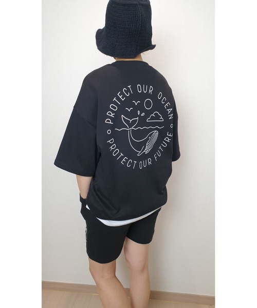 VIBGYOR(ヴィブジョー)の「WHALE PRINT T(ST)(Tシャツ/カットソー・メンズ・ホワイト/ブラック・FREE)」の2枚目の写真