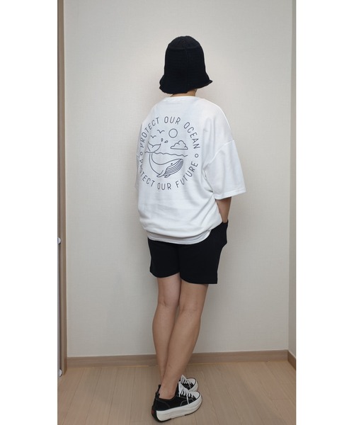 VIBGYOR(ヴィブジョー)の「WHALE PRINT T(ST)(Tシャツ/カットソー・メンズ・ホワイト/ブラック・FREE)」の7枚目の写真