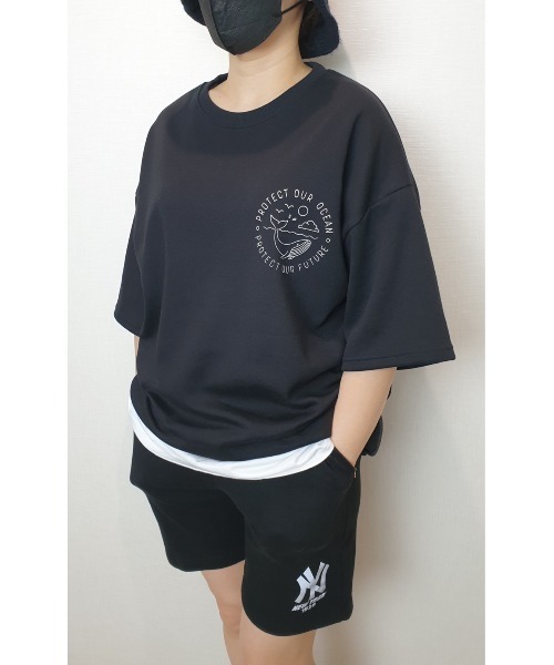 VIBGYOR(ヴィブジョー)の「WHALE PRINT T(ST)(Tシャツ/カットソー・メンズ・ホワイト/ブラック・FREE)」の4枚目の写真