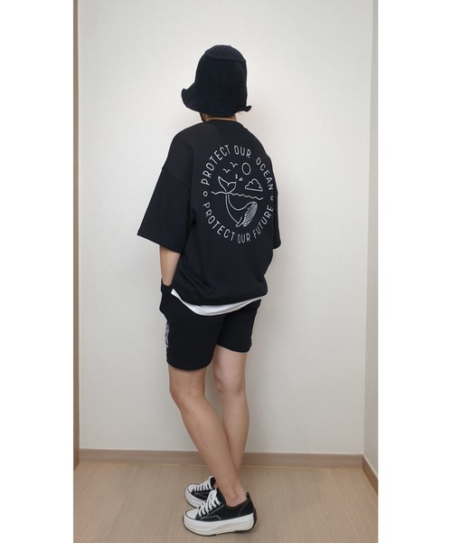 VIBGYOR(ヴィブジョー)の「WHALE PRINT T(ST)(Tシャツ/カットソー・メンズ・ホワイト/ブラック・FREE)」の3枚目の写真