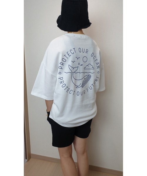 VIBGYOR(ヴィブジョー)の「WHALE PRINT T(ST)(Tシャツ/カットソー・メンズ・ホワイト/ブラック・FREE)」の13枚目の写真