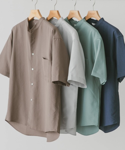 URBAN RESEARCH DOORS（アーバンリサーチドアーズ）の「『吸水速乾』セオアルファバンドカラーショートスリーブシャツ（シャツ/ブラウス・メンズ・グリーン/ネイビー/モカ/ライトグレー・LARGE/X-LARGE/MEDIUM）」の12枚目の写真