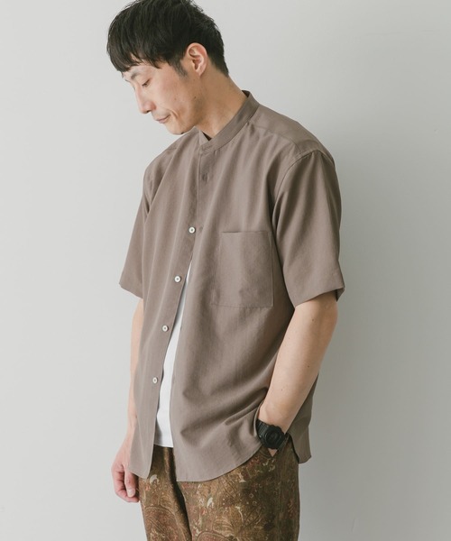URBAN RESEARCH DOORS（アーバンリサーチドアーズ）の「『吸水速乾』セオアルファバンドカラーショートスリーブシャツ（シャツ/ブラウス・メンズ・グリーン/ネイビー/モカ/ライトグレー・LARGE/X-LARGE/MEDIUM）」の15枚目の写真