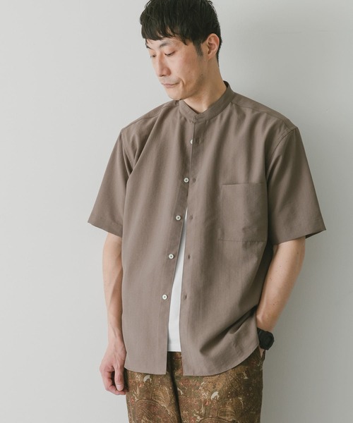 URBAN RESEARCH DOORS（アーバンリサーチドアーズ）の「『吸水速乾』セオアルファバンドカラーショートスリーブシャツ（シャツ/ブラウス・メンズ・グリーン/ネイビー/モカ/ライトグレー・LARGE/X-LARGE/MEDIUM）」の16枚目の写真