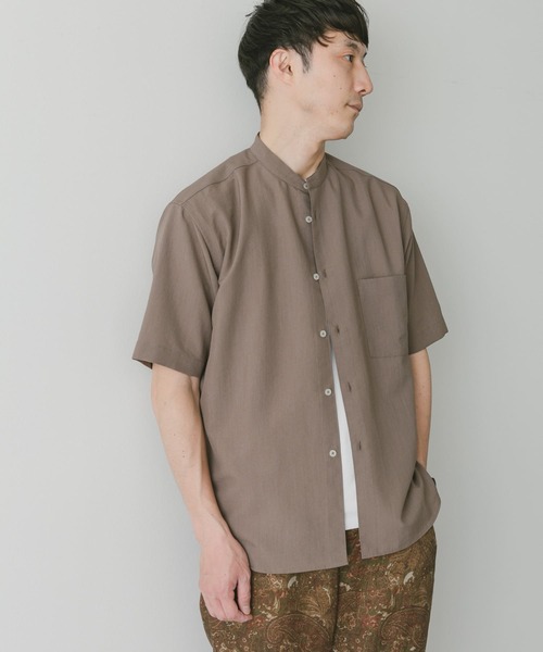 URBAN RESEARCH DOORS（アーバンリサーチドアーズ）の「『吸水速乾』セオアルファバンドカラーショートスリーブシャツ（シャツ/ブラウス・メンズ・グリーン/ネイビー/モカ/ライトグレー・LARGE/X-LARGE/MEDIUM）」の17枚目の写真