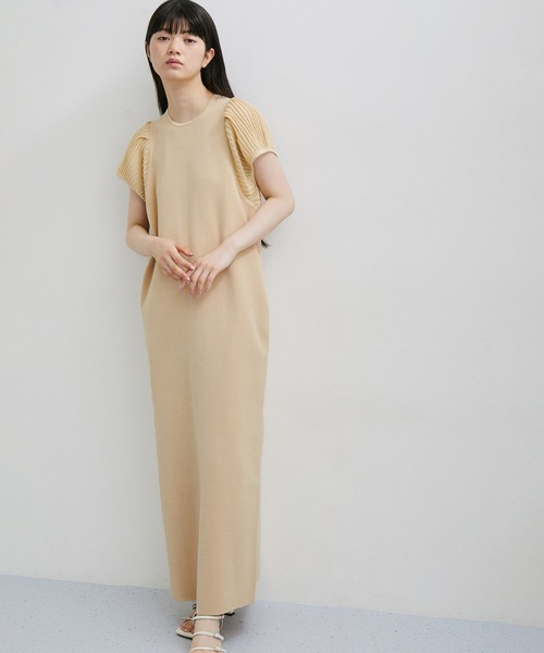 ADAM ET ROPE'（アダムエロペ）の「リーンマキシニットドレス（ワンピース・レディース・ブラック/ベージュ系その他2・FREE）」の21枚目の写真