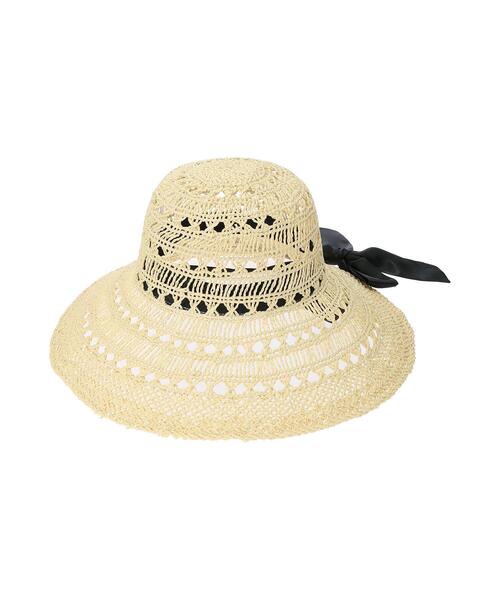 Te chichi(テチチ)の「サテンリボンすかし編みハット(ハット・レディース・ブラック/ベージュ・フリ-)」の8枚目の写真