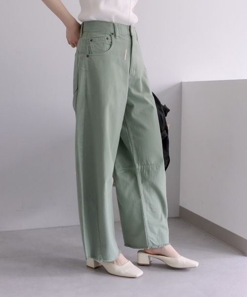 PUAL CE CIN(ピュアルセシン)の「甘撚りツイルワイドカーブパンツ(その他パンツ・レディース・ベージュ/カーキ/アイボリー・FREE)」の6枚目の写真