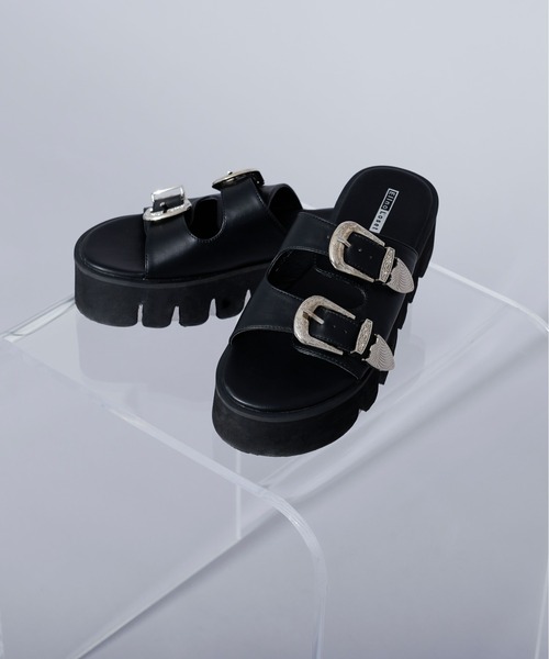 Ellno Loset(エルノロゼット)の「バックルベルト厚底サンダル(サンダル・メンズ・ブラック・SMALL/MEDIUM/LARGE/X-LARGE)」の4枚目の写真