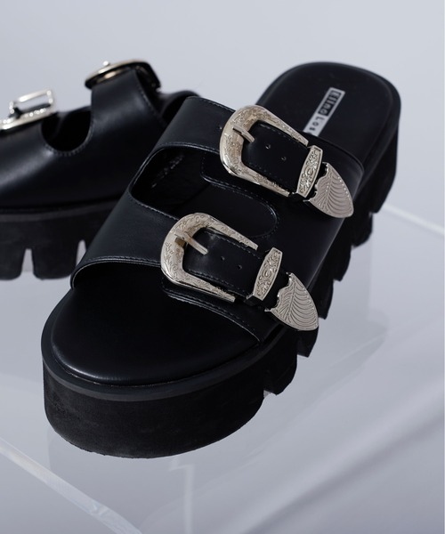 Ellno Loset(エルノロゼット)の「バックルベルト厚底サンダル(サンダル・メンズ・ブラック・SMALL/MEDIUM/LARGE/X-LARGE)」の6枚目の写真