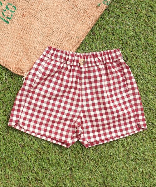 apres les cours（アプレレクール）の「【6色展開】バラエティ 総柄ハーフパンツ_4分丈（その他パンツ・キッズ・キナリ/ベージュ/チェック/アイボリー/レインボー/その他3・130/90/80/110/100/140/120）」の6枚目の写真