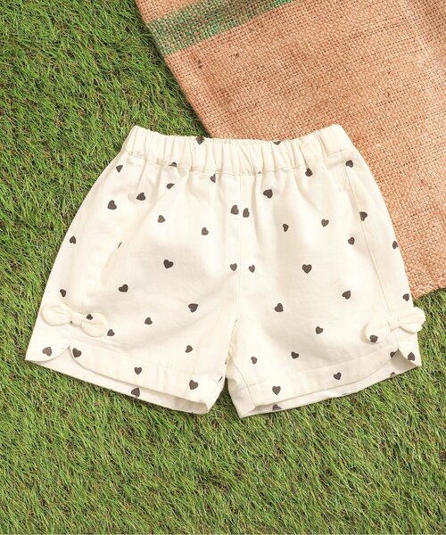 apres les cours（アプレレクール）の「【6色展開】バラエティ 総柄ハーフパンツ_4分丈（その他パンツ・キッズ・キナリ/ベージュ/チェック/アイボリー/レインボー/その他3・130/90/80/110/100/140/120）」の2枚目の写真