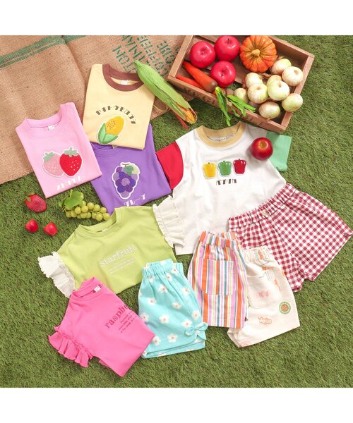 apres les cours（アプレレクール）の「【6色展開】バラエティ 総柄ハーフパンツ_4分丈（その他パンツ・キッズ・キナリ/ベージュ/チェック/アイボリー/レインボー/その他3・130/90/80/110/100/140/120）」の13枚目の写真