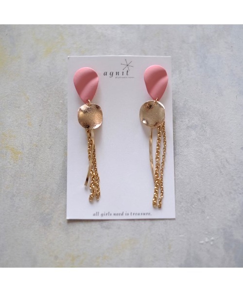 tone(トーン)の「【agnit】マットしずくピアス(MA)(ピアス(両耳用)・レディース・ブルー/ピンク/ベージュ/ネイビー/グリーン・FREE)」の5枚目の写真
