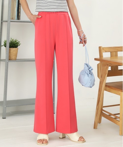 ad thie（アドティエ）の「セミフレアパンツ（その他パンツ・レディース・ベビーピンク/ダークグリーン/スカイブルー/ボルドー/ブルーグリーン/マスタード/ネイビー/ライトグリーン/ピンクベージュ/ブラック/ピンク/イエロー/ラベンダー/ベージュ/モカ・LL/LARGE/SMALL/MEDIUM）」の12枚目の写真