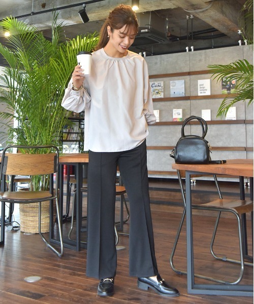 ad thie（アドティエ）の「セミフレアパンツ（その他パンツ・レディース・ベビーピンク/ダークグリーン/スカイブルー/ボルドー/ブルーグリーン/マスタード/ネイビー/ライトグリーン/ピンクベージュ/ブラック/ピンク/イエロー/ラベンダー/ベージュ/モカ・LL/LARGE/SMALL/MEDIUM）」の16枚目の写真