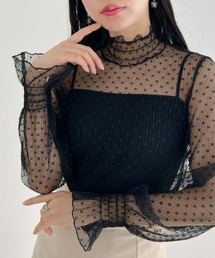 Loueme | ドットチュールシャーリングブラウス(シャツ/ブラウス)