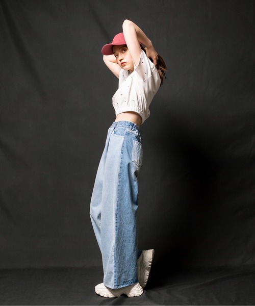 OLIVE des OLIVE（オリーブデオリーブ）の「キラキラTシャツ　1032060010（Tシャツ/カットソー・レディース・ブラック/オフホワイト/ピンク・FREE）」の5枚目の写真