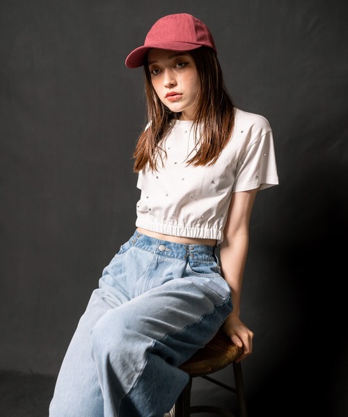 OLIVE des OLIVE（オリーブデオリーブ）の「キラキラTシャツ　1032060010（Tシャツ/カットソー・レディース・ブラック/オフホワイト/ピンク・FREE）」の12枚目の写真