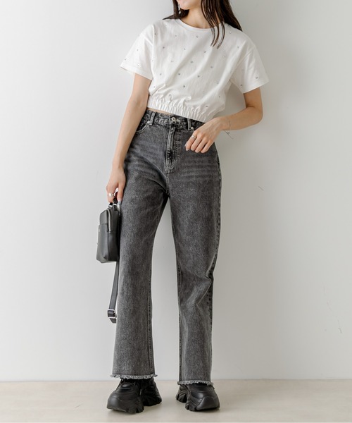 OLIVE des OLIVE（オリーブデオリーブ）の「キラキラTシャツ　1032060010（Tシャツ/カットソー・レディース・ブラック/オフホワイト/ピンク・FREE）」の14枚目の写真