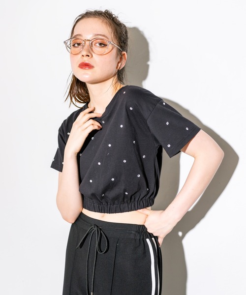 OLIVE des OLIVE（オリーブデオリーブ）の「キラキラTシャツ　1032060010（Tシャツ/カットソー・レディース・ブラック/オフホワイト/ピンク・FREE）」の20枚目の写真