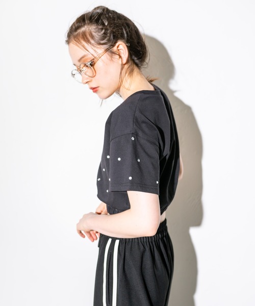 OLIVE des OLIVE（オリーブデオリーブ）の「キラキラTシャツ　1032060010（Tシャツ/カットソー・レディース・ブラック/オフホワイト/ピンク・FREE）」の21枚目の写真