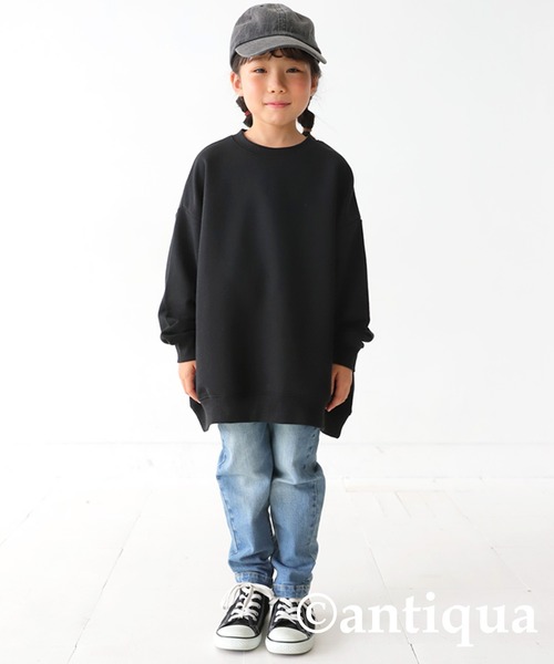 antiqua（アンティカ）の「綿混生地BIG裏毛トップス（スウェット・キッズ・杢グレー/ブラック/レッド/ブルー/グリーン・120/160/140）」の19枚目の写真