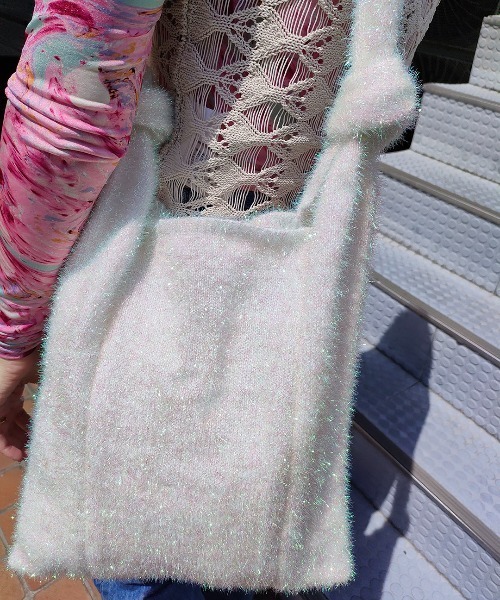 Casselini（キャセリーニ）の「Casselini(キャセリーニ)シャイニーニットトート（トートバッグ・レディース・パープル/ホワイト/シルバー・FREE）」の12枚目の写真