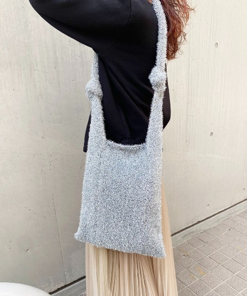 Casselini（キャセリーニ）の「Casselini(キャセリーニ)シャイニーニットトート（トートバッグ・レディース・パープル/ホワイト/シルバー・FREE）」の9枚目の写真