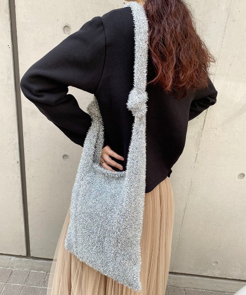 Casselini（キャセリーニ）の「Casselini(キャセリーニ)シャイニーニットトート（トートバッグ・レディース・パープル/ホワイト/シルバー・FREE）」の10枚目の写真