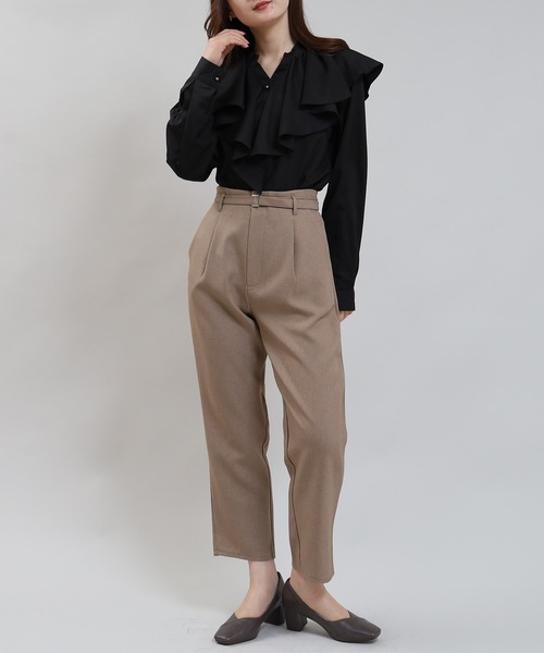 TRUDEA(トルディア)の「ラッフルフリルブラウス(シャツ/ブラウス・レディース・ブラック/ブラウン/ブルーグリーン/ホワイト・MEDIUM)」の21枚目の写真