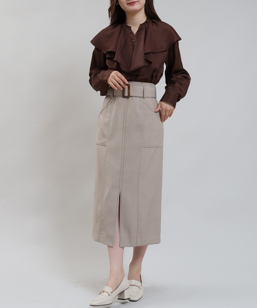 TRUDEA(トルディア)の「ラッフルフリルブラウス(シャツ/ブラウス・レディース・ブラック/ブラウン/ブルーグリーン/ホワイト・MEDIUM)」の13枚目の写真