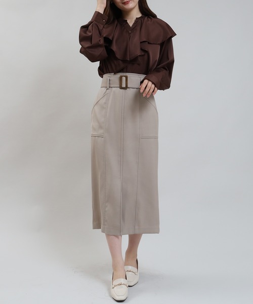 TRUDEA(トルディア)の「ラッフルフリルブラウス(シャツ/ブラウス・レディース・ブラック/ブラウン/ブルーグリーン/ホワイト・MEDIUM)」の15枚目の写真