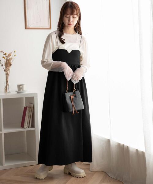 WEGO（ウィゴー）の「WEGO/袖切り替えシアーロンT（Tシャツ/カットソー・レディース・ホワイト/サックスブルー・FREE）」の3枚目の写真