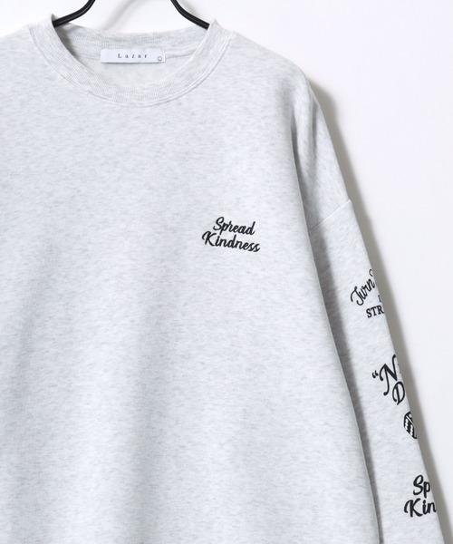 Lazar（ラザル）の「Lazar 別注 Ball ＆ Dice Sweat/オーバーサイズ 裏起毛 ワンポイント刺繍 バックプリント スウェット トレーナー/長袖 トップス プルオーバー/レディース メンズ（スウェット・メンズ・ブラック系その他2/ブラック/グレー系その他2/グレー系その他3/ホワイト系その他3/アッシュグレー/ブラック系その他/ホワイト系その他/ホワイト系その他2/ブラック系その他3/ホワイト/グレー系その他/グレー系その他4/グレー系その他5/ブラック系その他4/ブラック系その他6/ホワイト系その他6/ホワイト系その他5/ホワイト系その他4/ブラック系その他5/グレー系その他6・L/M/LL）」の21枚目の写真